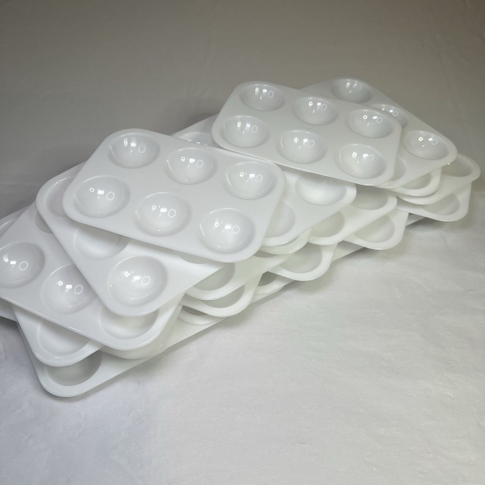 23 pcs Paint Tray Palette 6 Wells Rectangular‎ Plastic Painting Pallet Holder